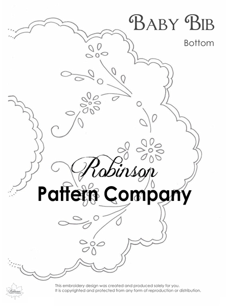 Baby Bib Hand Embroidery pattern