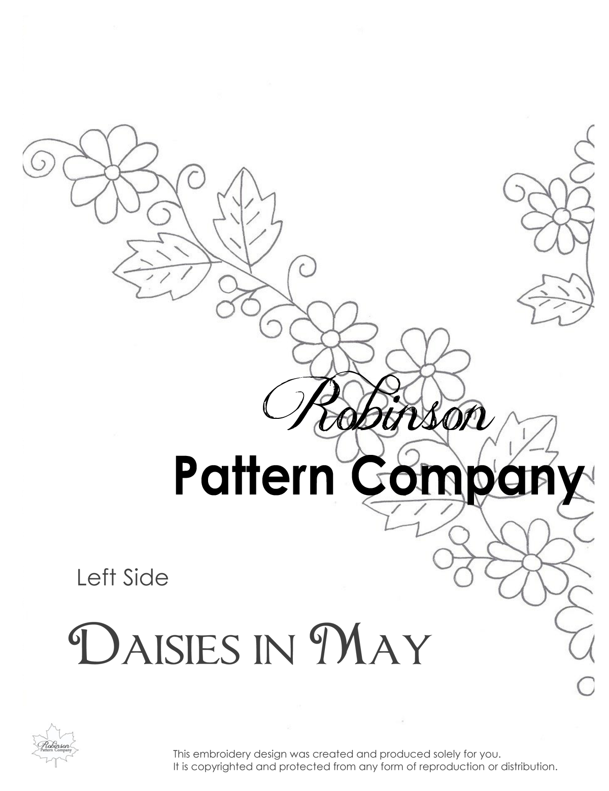 Daisies in May Hand Embroidery pattern