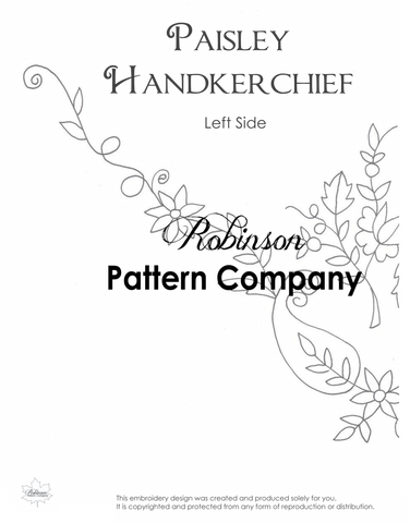 Paisley Hankerchief Hand Embroidery pattern