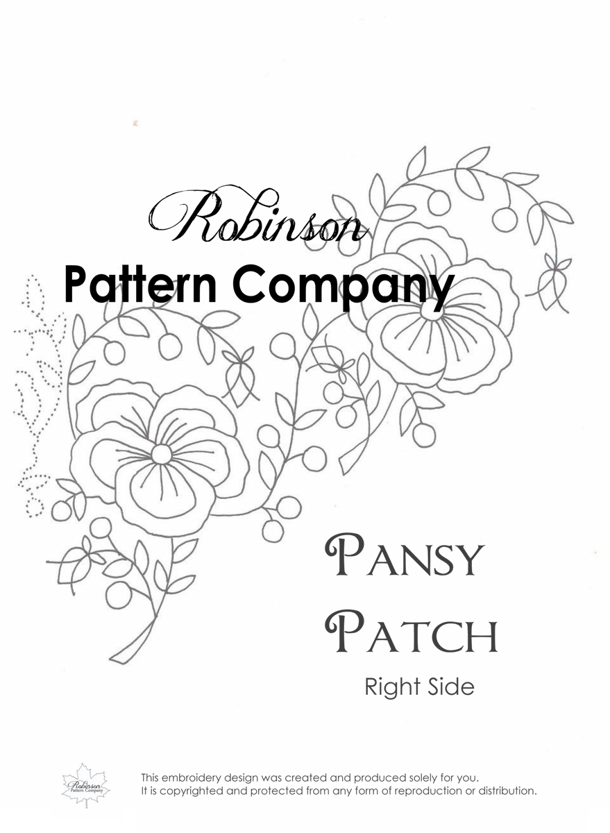 Pansy Patch Hand Embroidery pattern – Robinson Pattern Company pansy-patch-hand-embroidery-pattern-robinson-pattern-company
