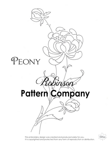 Peony Hand Embroidery pattern