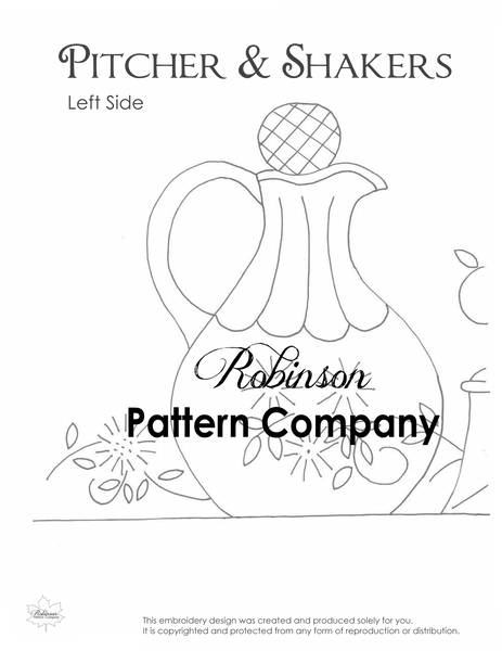 Pitcher & Shakers Hand Embroidery pattern