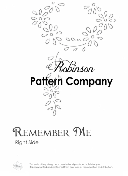 Remember Me Hand Embroidery pattern