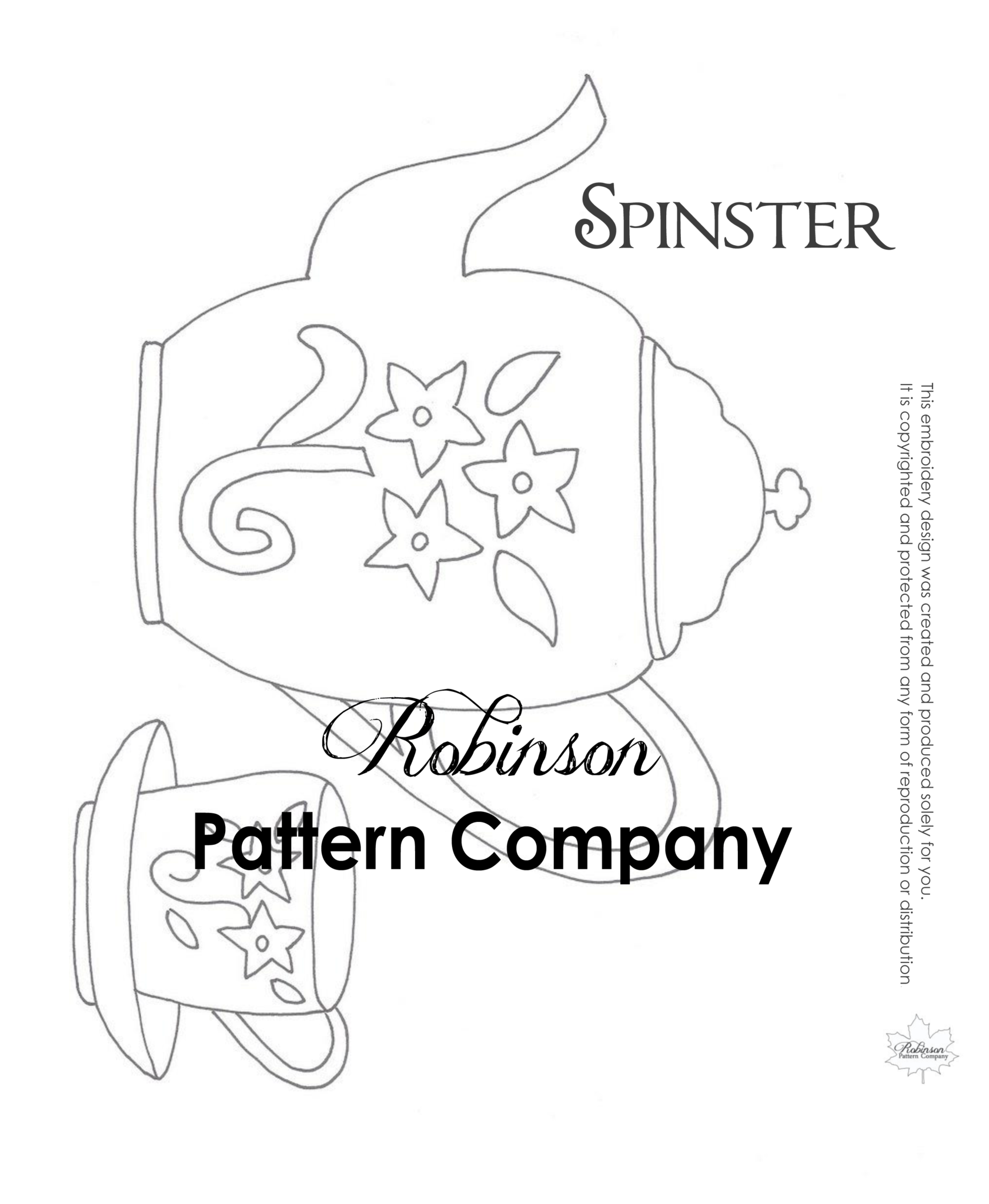 Spinster Hand Embroidery pattern