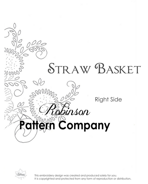 Straw Basket Hand Embroidery pattern