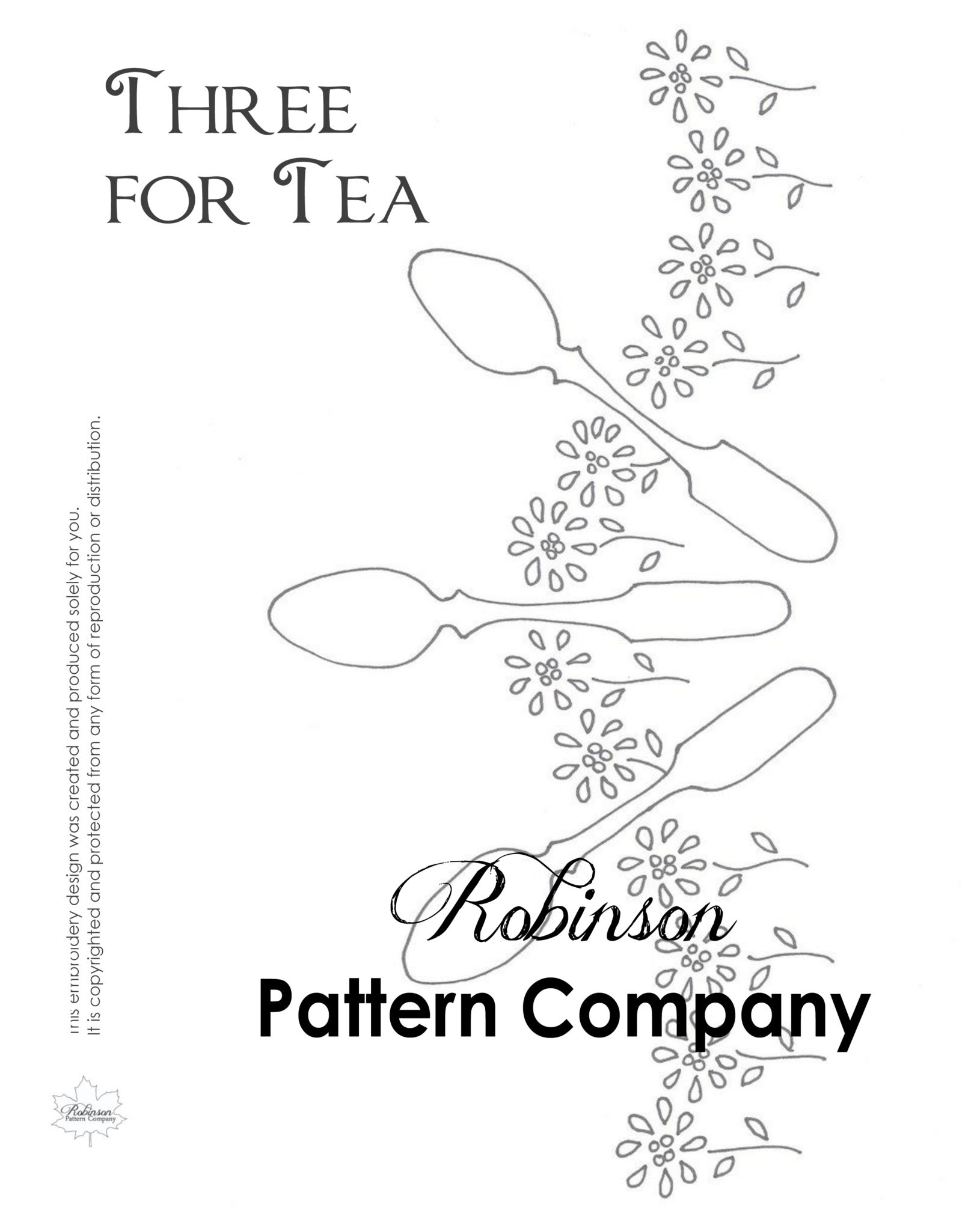Three for Tea Hand Embroidery pattern