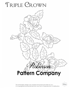 Triple Crown Hand Embroidery pattern