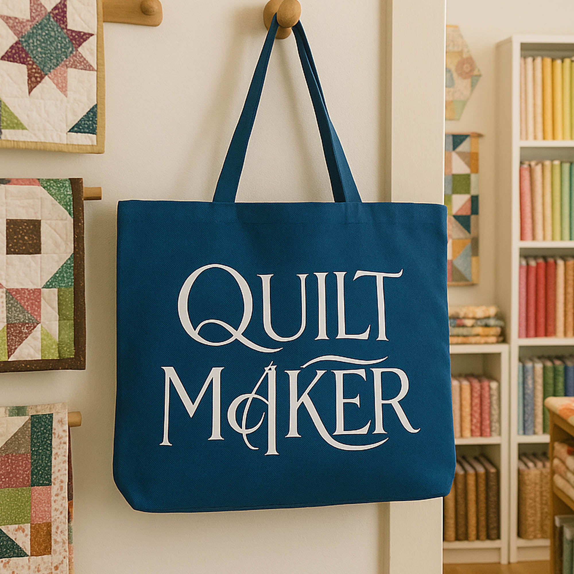 Quilt Maker tote bag - blue