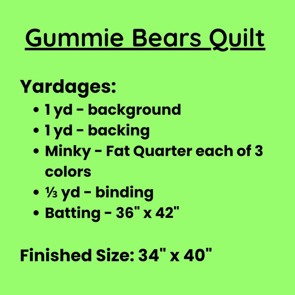 Gummie Bears Baby Quilt Pattern