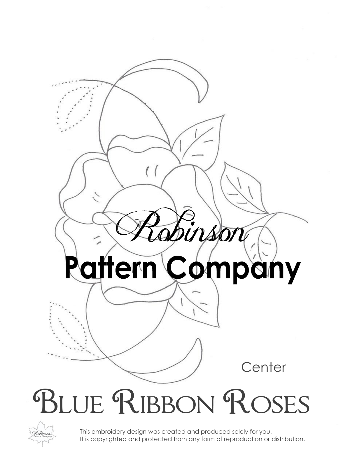Blue Ribbon Roses Hand Embroidery pattern