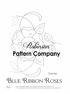 Blue Ribbon Roses Hand Embroidery pattern
