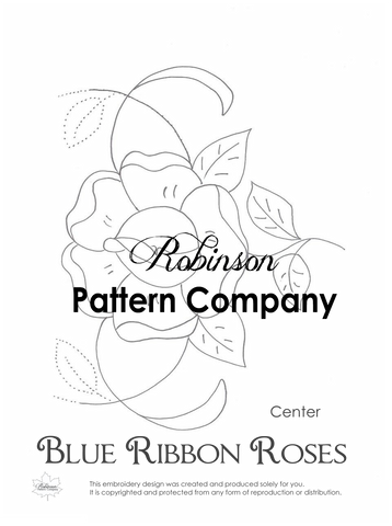 Blue Ribbon Roses Hand Embroidery pattern