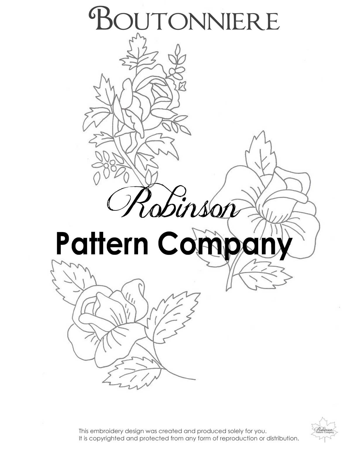 Boutonniere Hand Embroidery pattern
