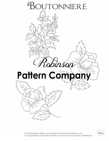 Boutonniere Hand Embroidery pattern