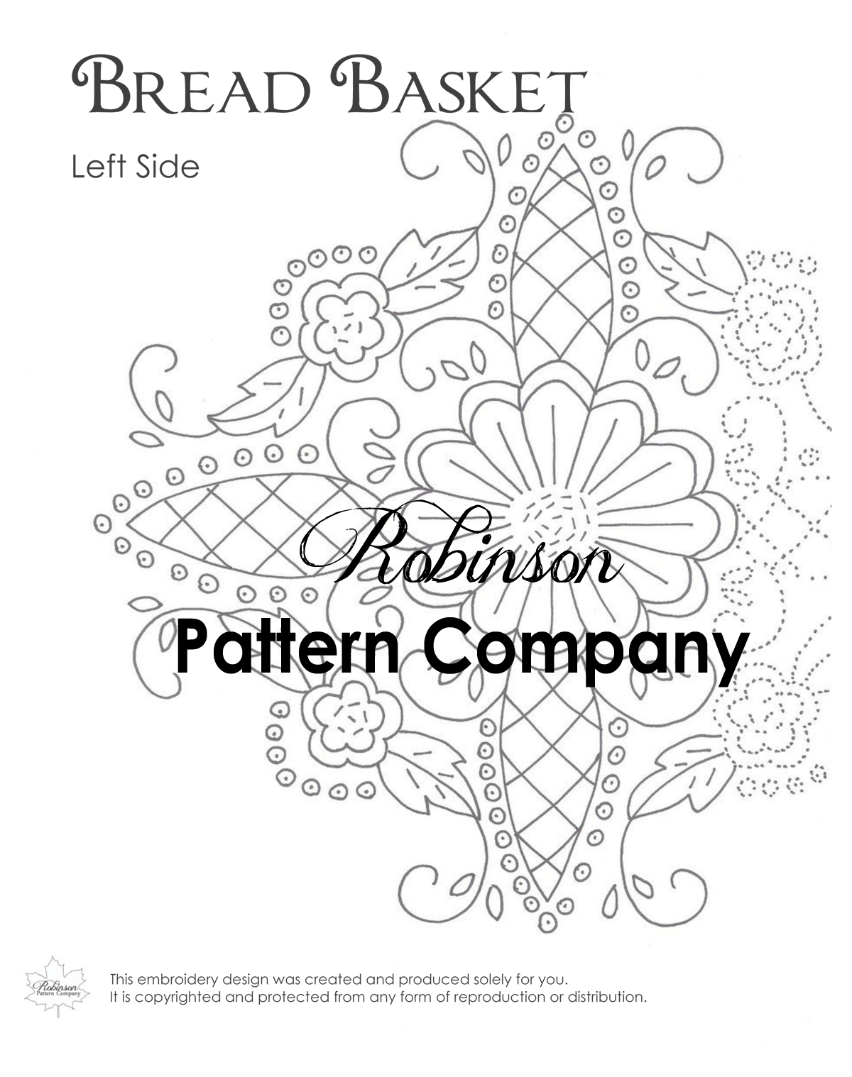 Bread Basket Hand Embroidery pattern