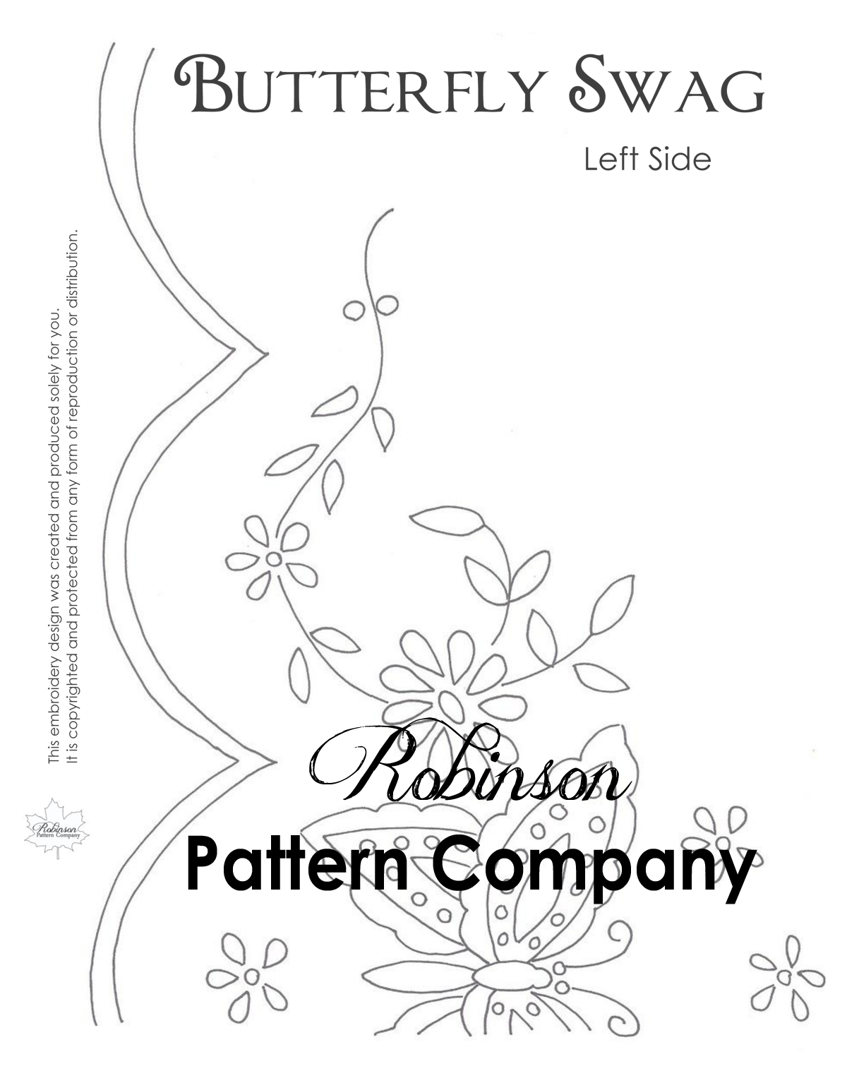 Butterfly Swag Hand Embroidery pattern