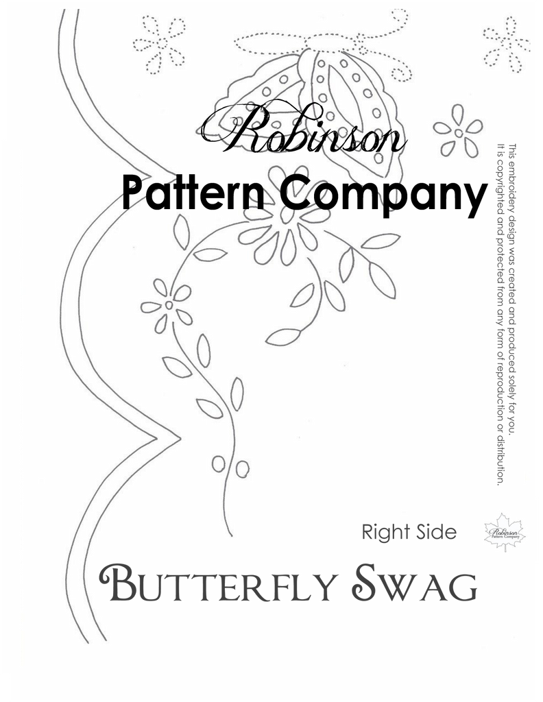 Butterfly Swag Hand Embroidery pattern – Robinson Pattern Company