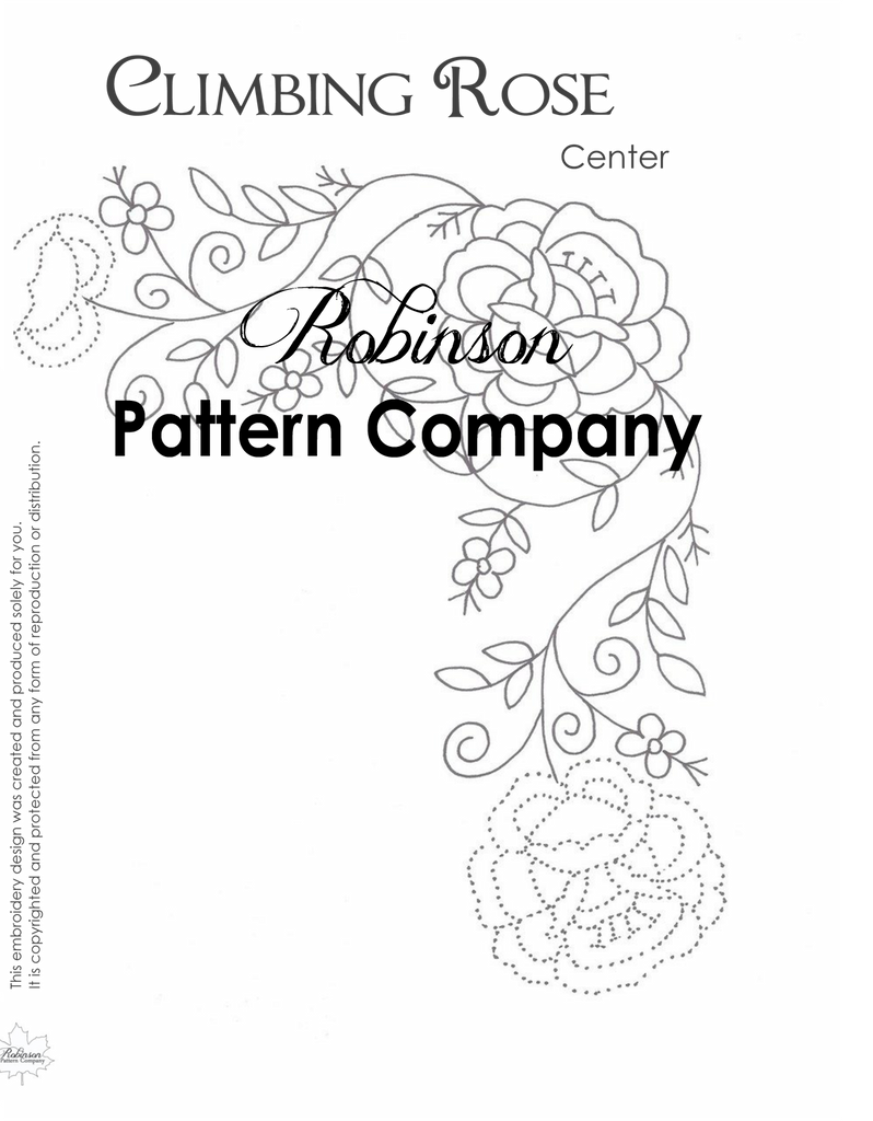 Climbing Rose Hand Embroidery pattern – Robinson Pattern Company