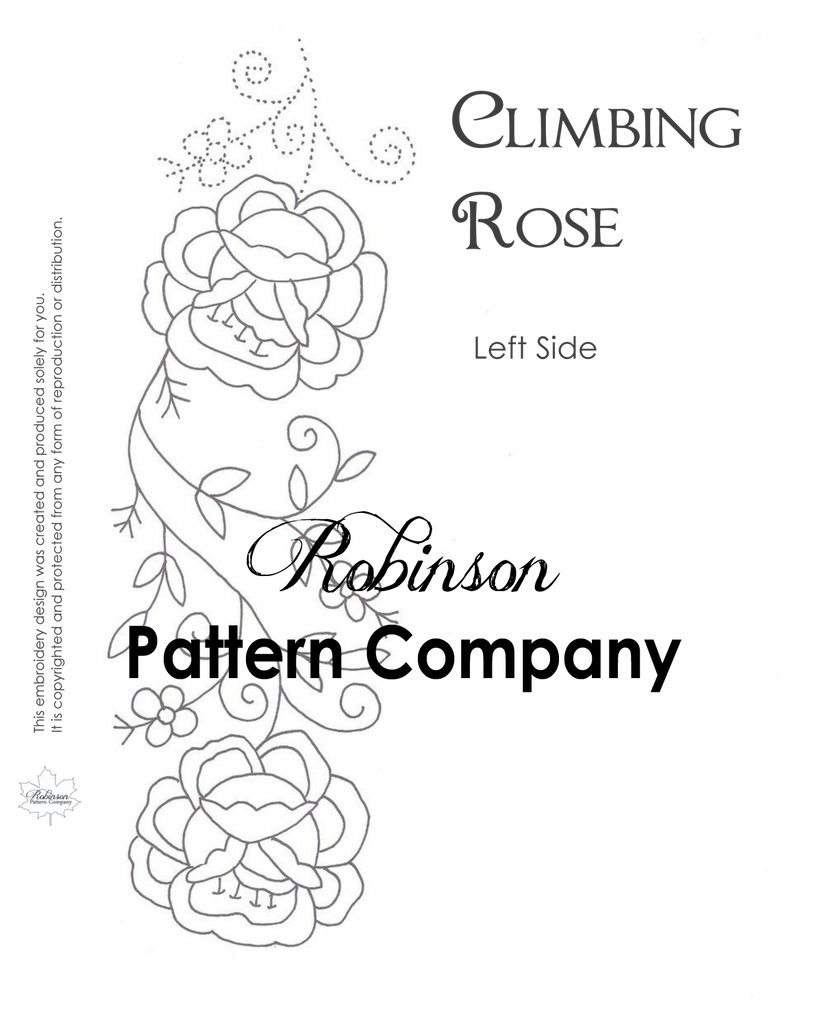 Climbing Rose Hand Embroidery pattern – Robinson Pattern Company