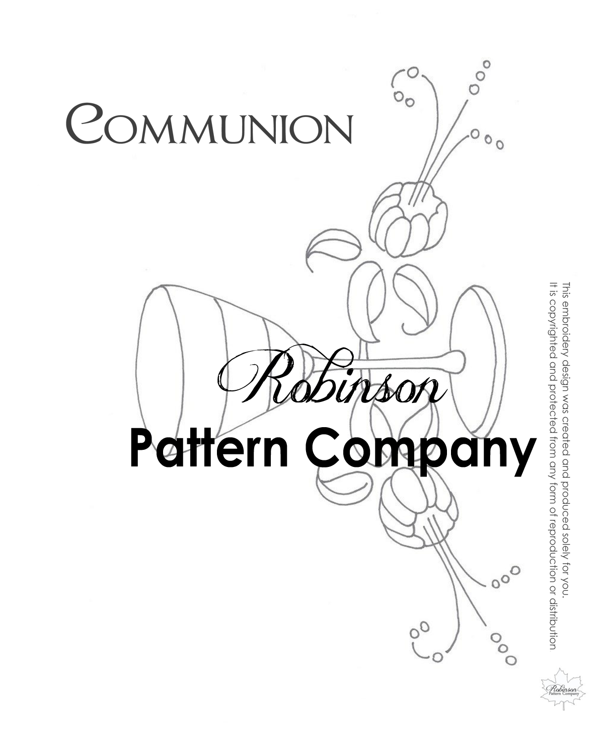 Communion Tea Towel Hand Embroidery pattern