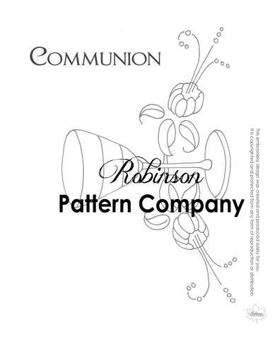 Communion Tea Towel Hand Embroidery pattern