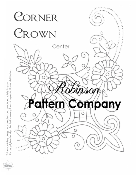 Corner Crown Hand Embroidery pattern