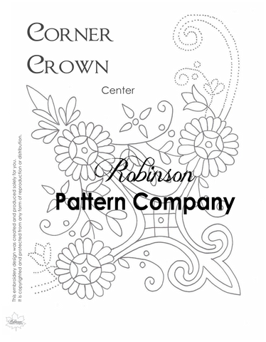 Corner Crown Hand Embroidery pattern