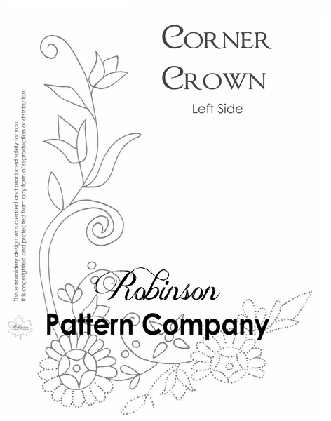 Corner Crown Hand Embroidery pattern