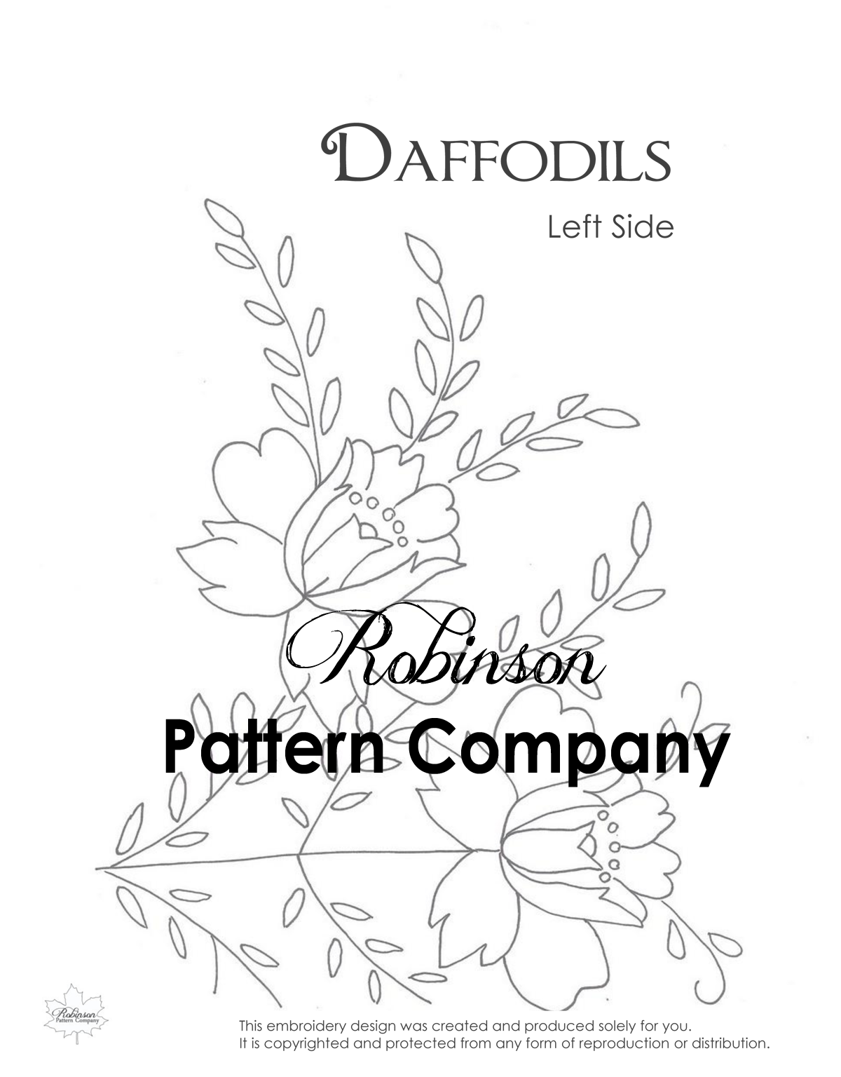 Daffodils Hand Embroidery pattern