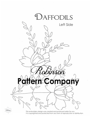 Daffodils Hand Embroidery pattern