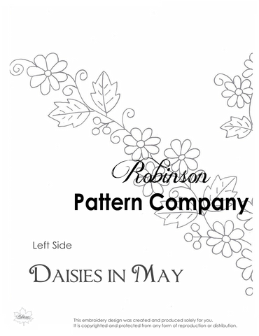 Daisies in May Hand Embroidery pattern