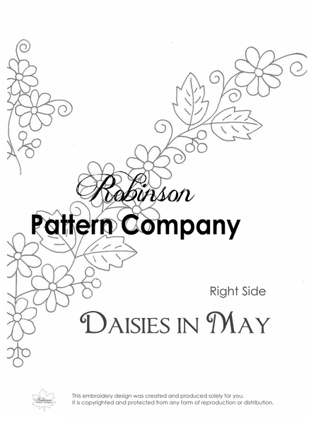 Daisies in May Hand Embroidery pattern