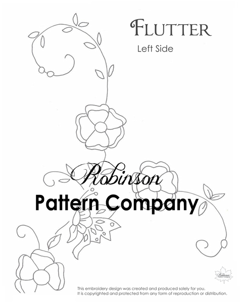 Flutter Hand Embroidery pattern