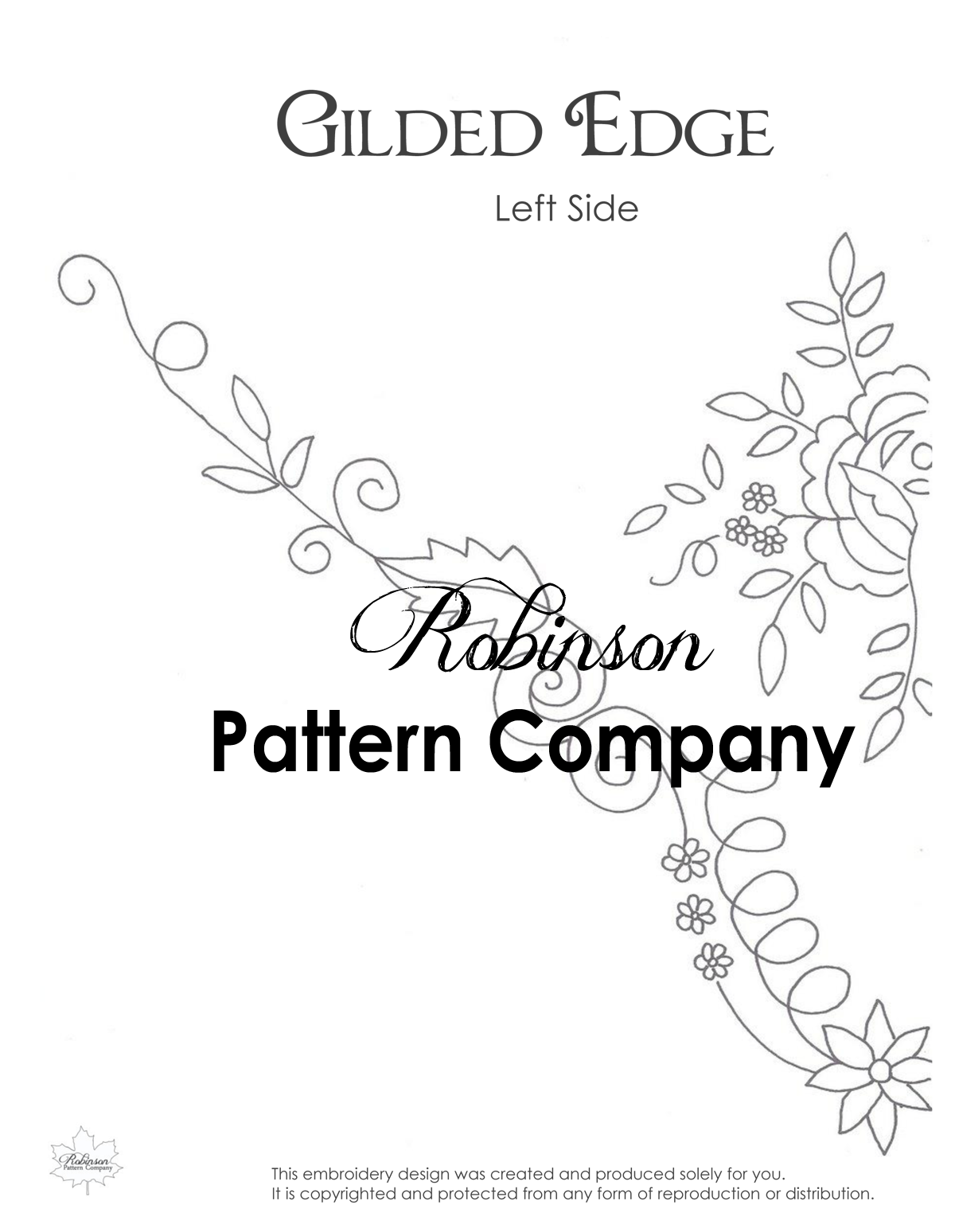 Guilded edge embroidery