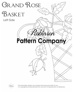 Grand Rose Basket Hand Embroidery pattern