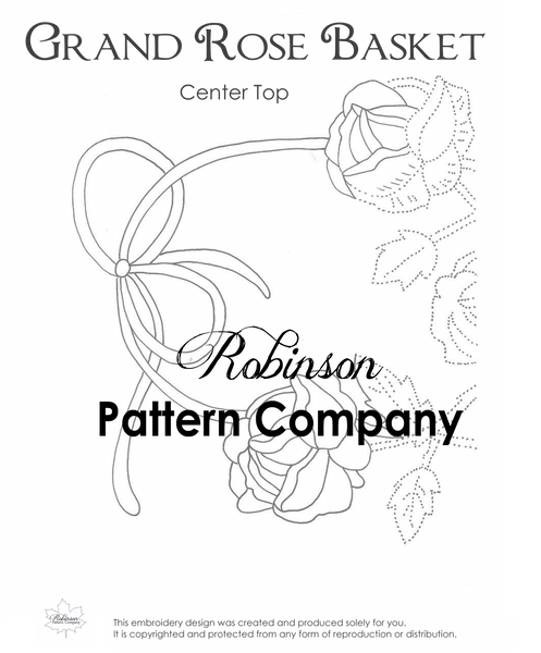 Grand Rose Basket Hand Embroidery pattern