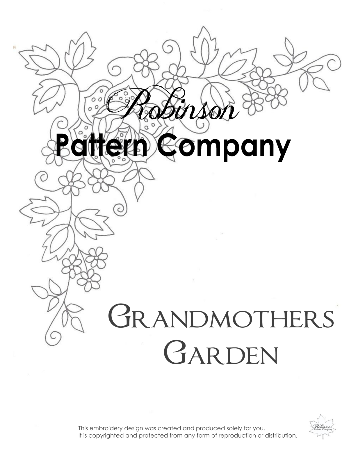 Grandmothers Garden Hand Embroidery pattern