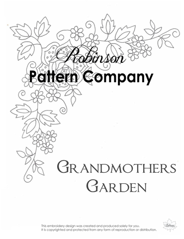 Grandmothers Garden Hand Embroidery pattern