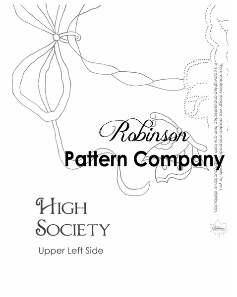 High Society Hand Embroidery pattern