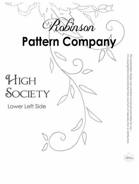 High Society Hand Embroidery pattern