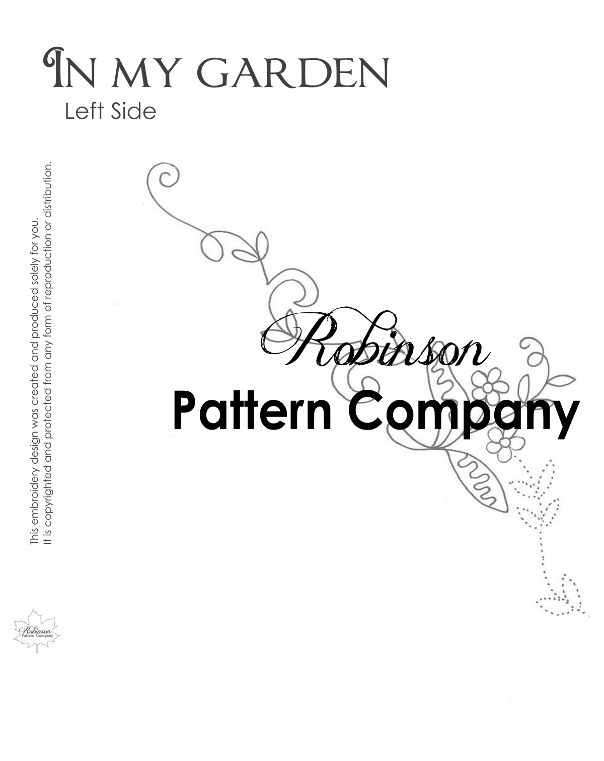 In My Garden Hand Embroidery pattern