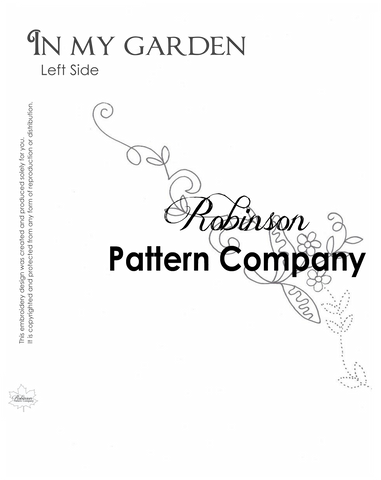 In My Garden Hand Embroidery pattern