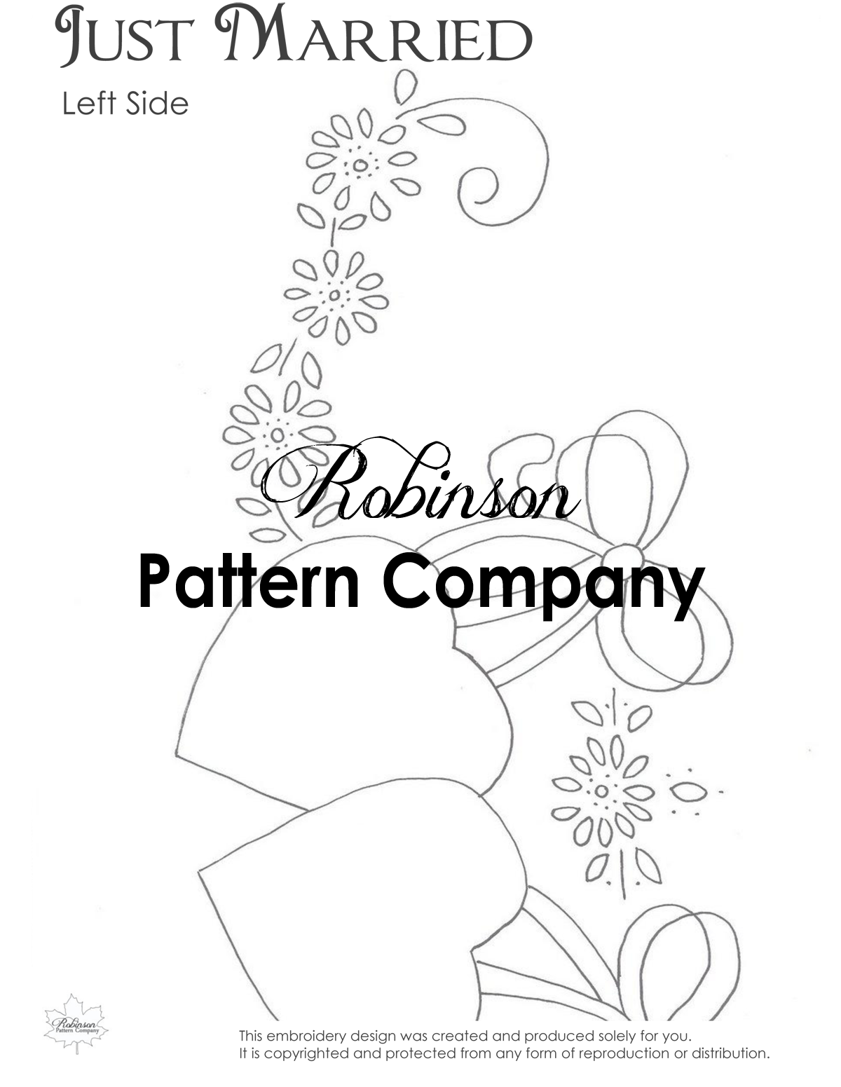 Just Married Hand Embroidery pattern