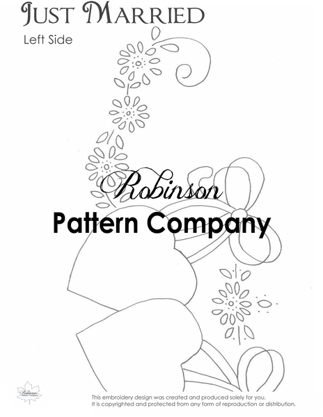 Just Married Hand Embroidery pattern