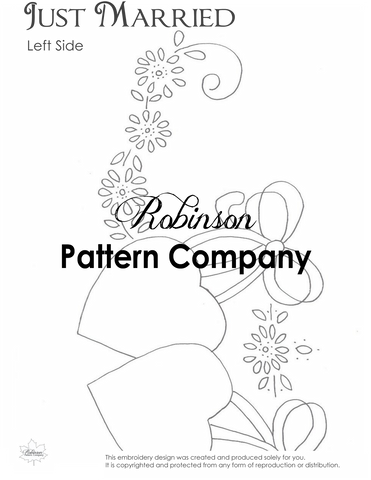 Just Married Hand Embroidery pattern