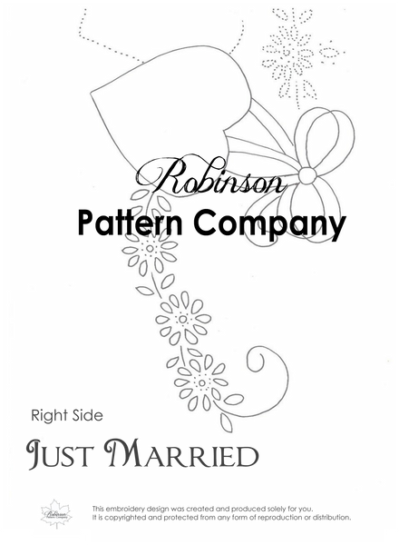 Just Married Hand Embroidery pattern