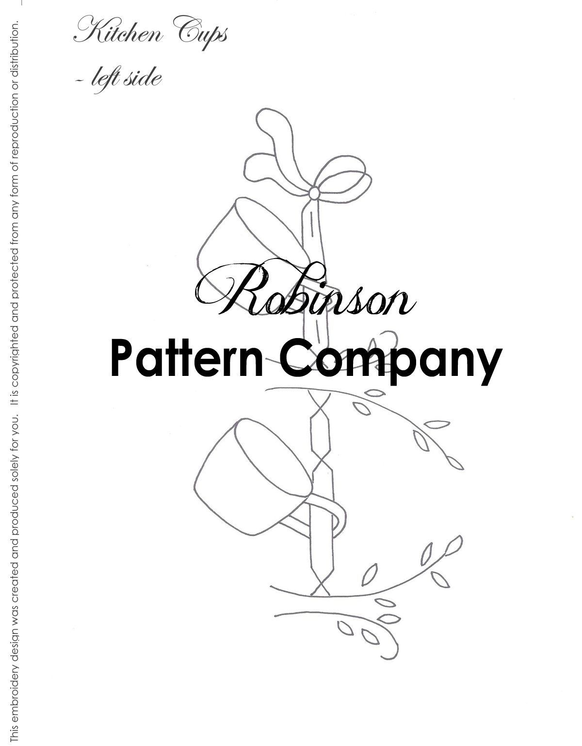 Kitchen Cups Hand Embroidery pattern