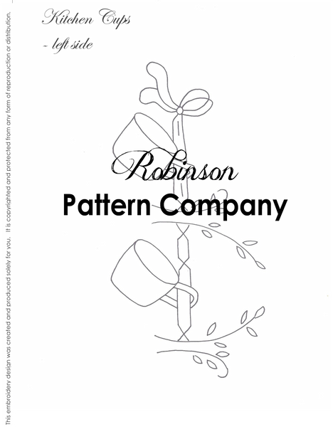 Kitchen Cups Hand Embroidery pattern