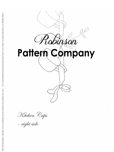 Kitchen Cups Hand Embroidery pattern