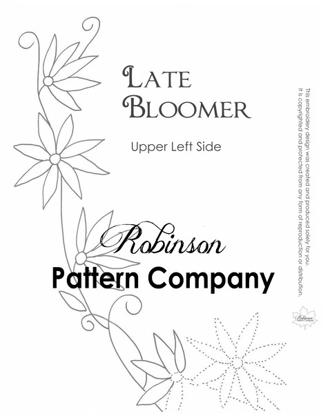 Late Bloomer Hand Embroidery pattern
